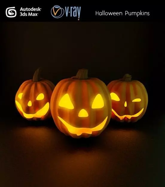 Halloween Pumpkins 3D model_0