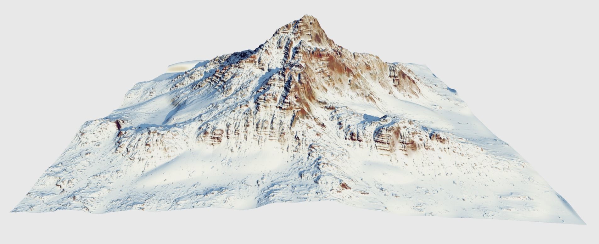Snow mountain Low-poly 3D model_2