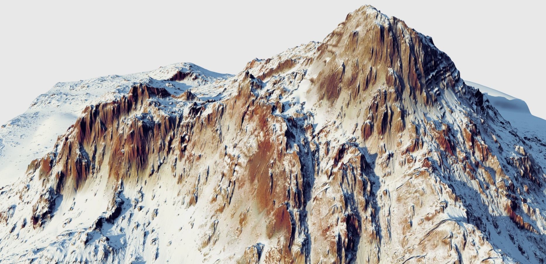 Snow mountain Low-poly 3D model_7