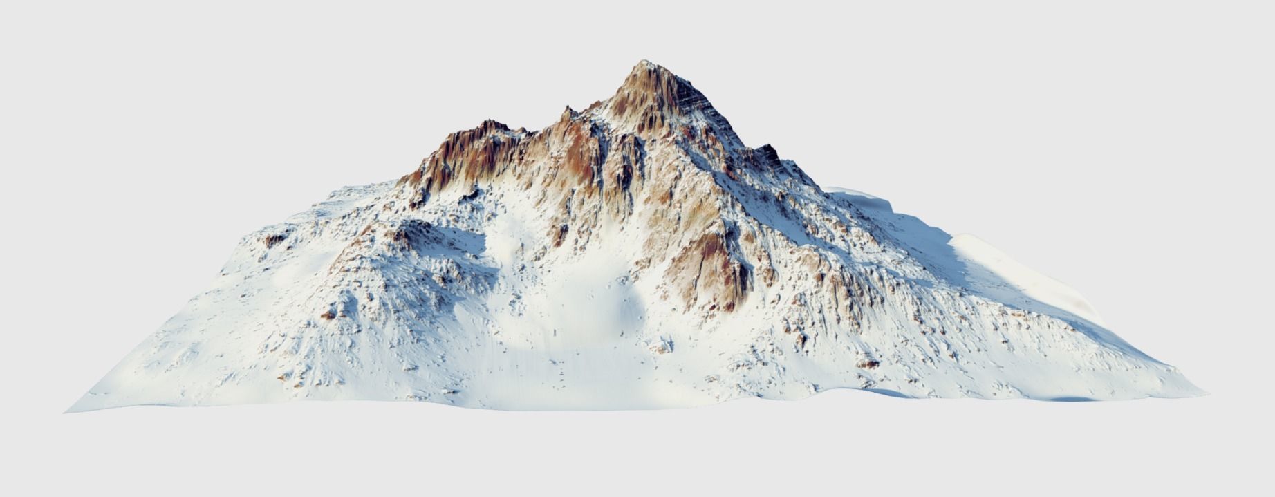 Snow mountain Low-poly 3D model_3