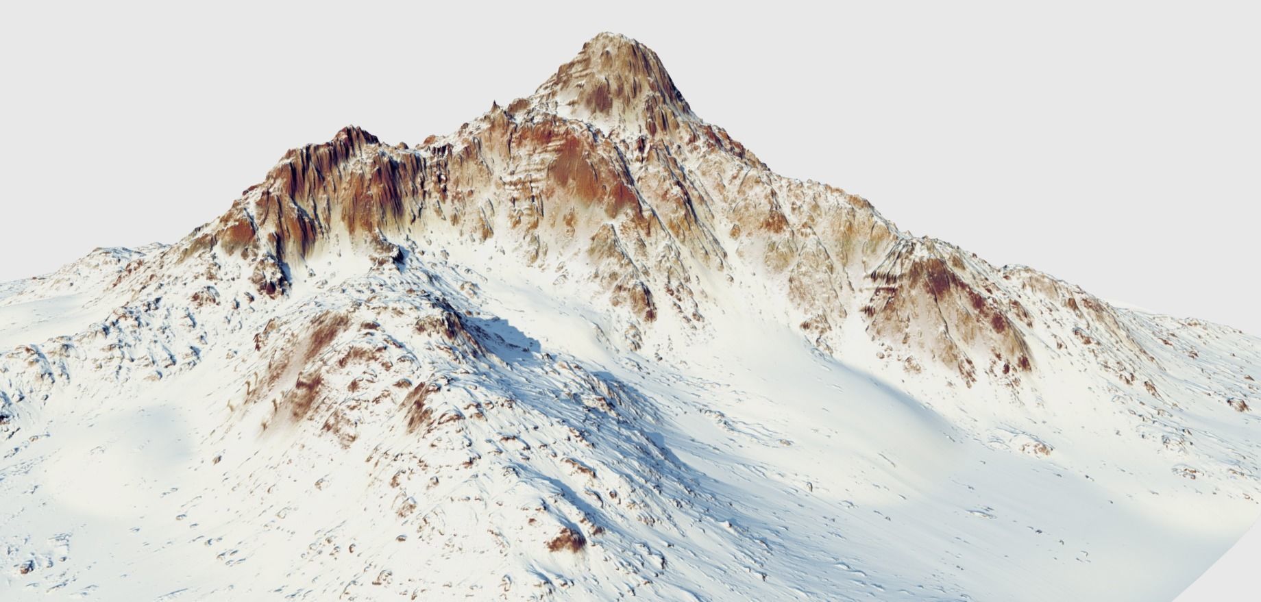 Snow mountain Low-poly 3D model_5