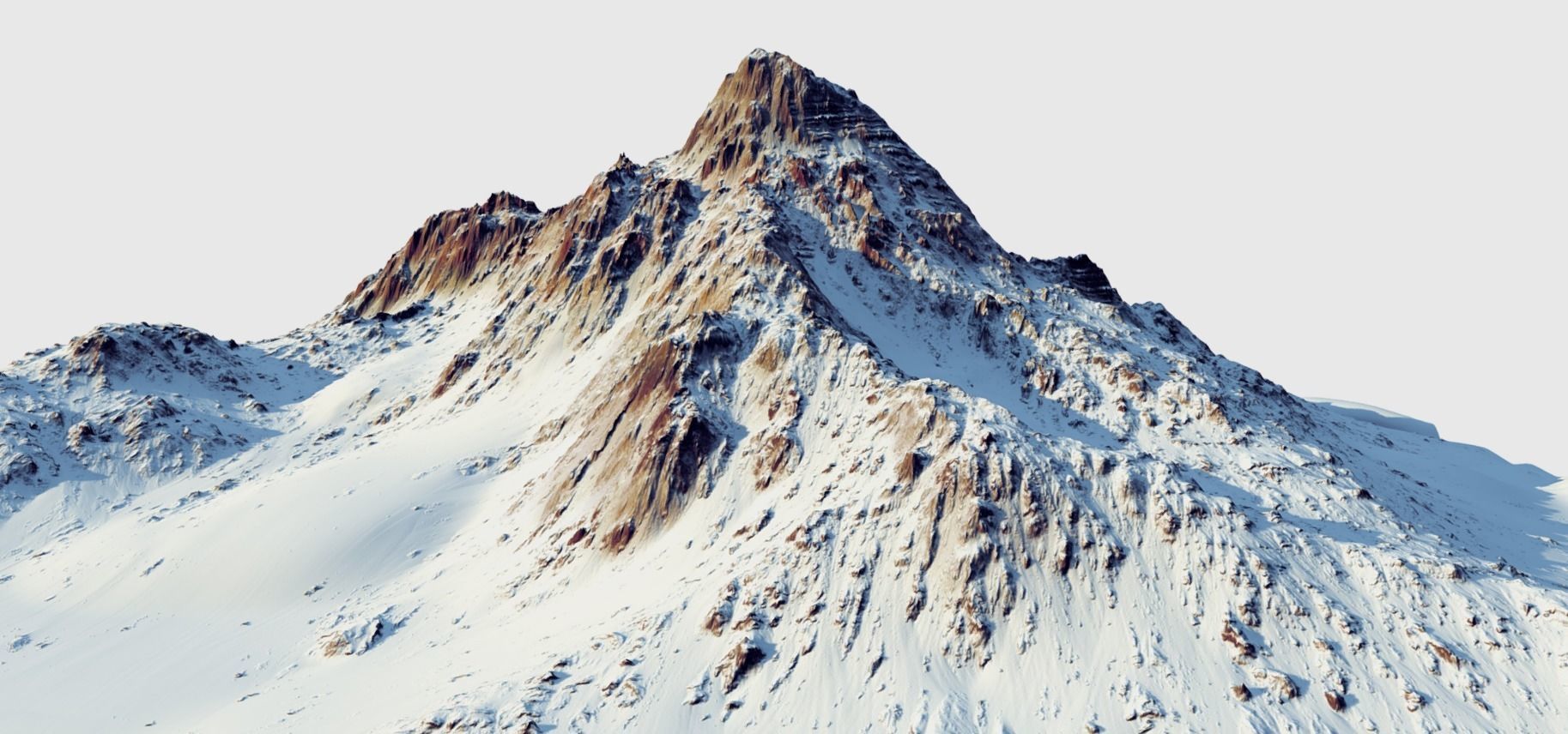 Snow mountain Low-poly 3D model_6