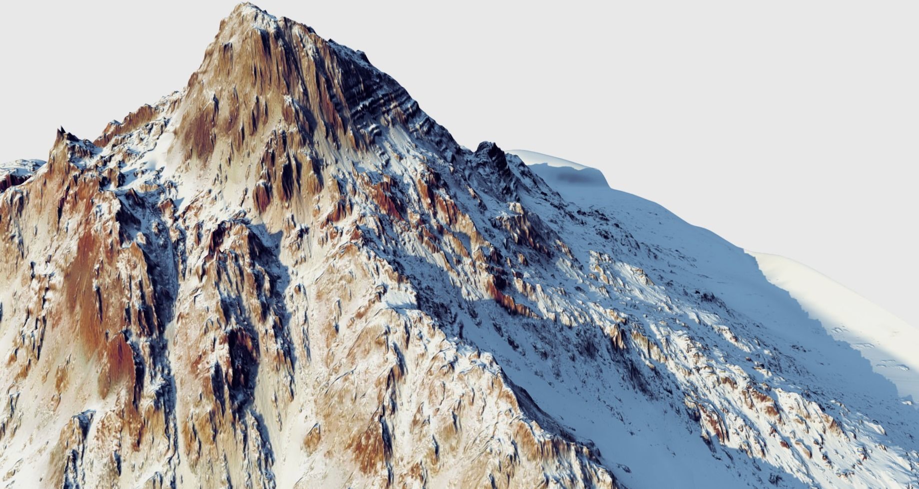 Snow mountain Low-poly 3D model_4