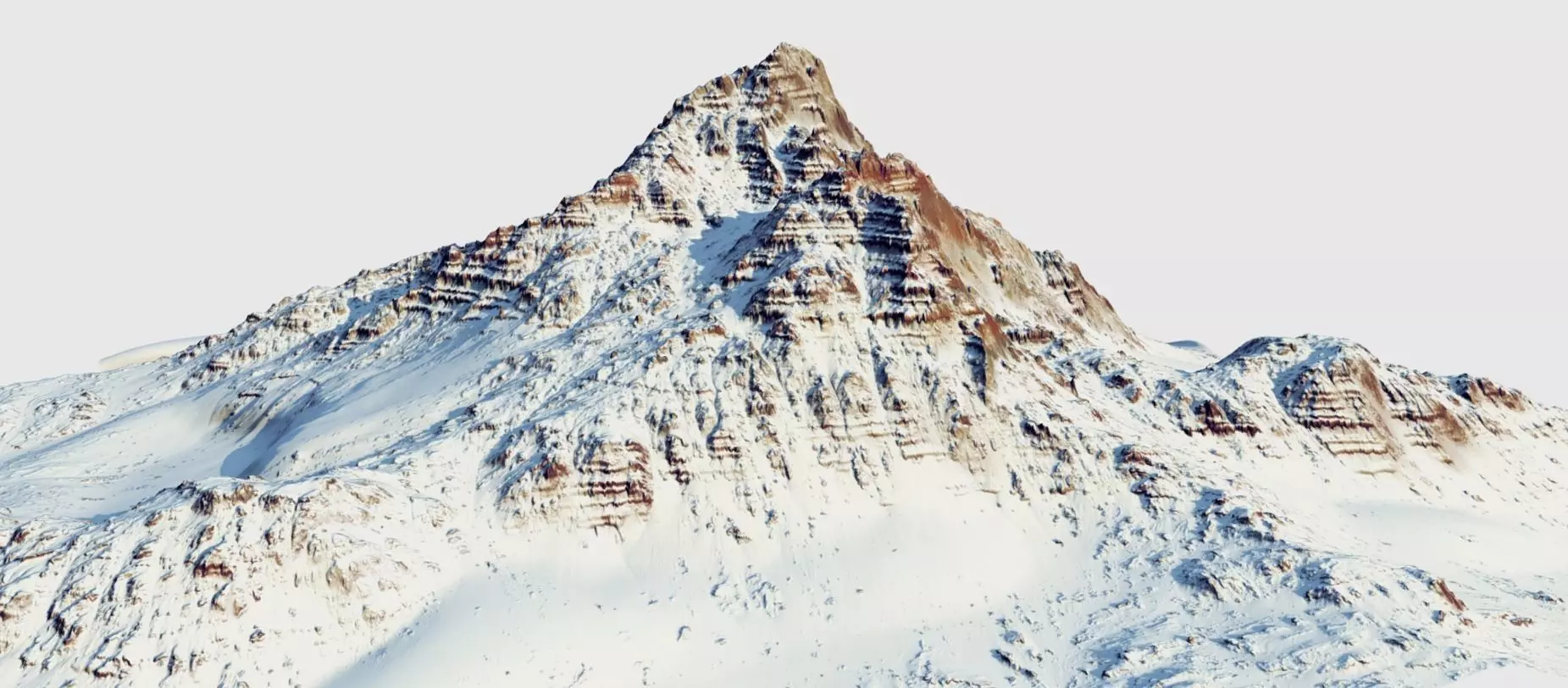Snow mountain Low-poly 3D model_0
