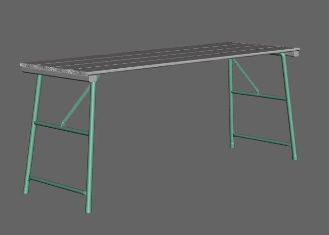 Foldable Army Table 3D model_6