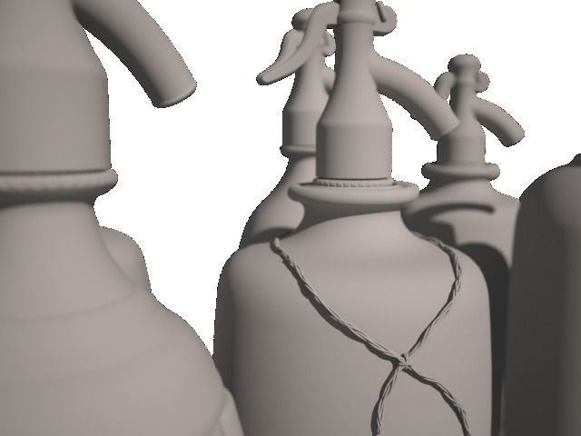Set of vintage Bottles 3D model_2
