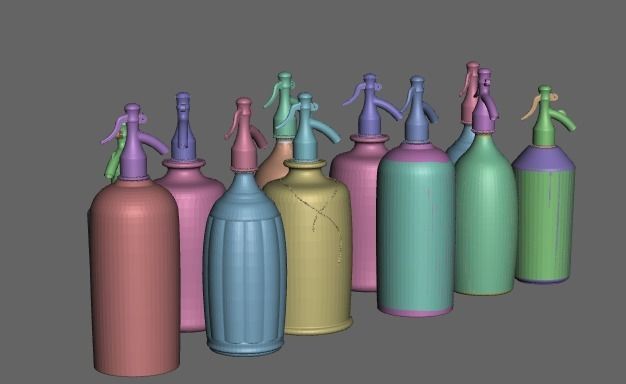 Set of vintage Bottles 3D model_5