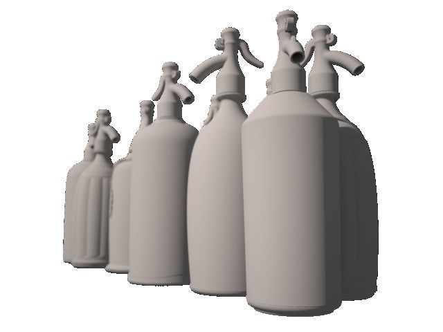 Set of vintage Bottles 3D model_1