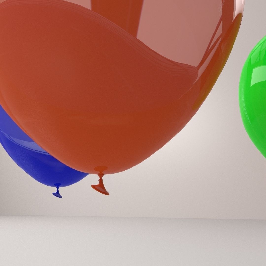 Balloon three balloons 3D model_1