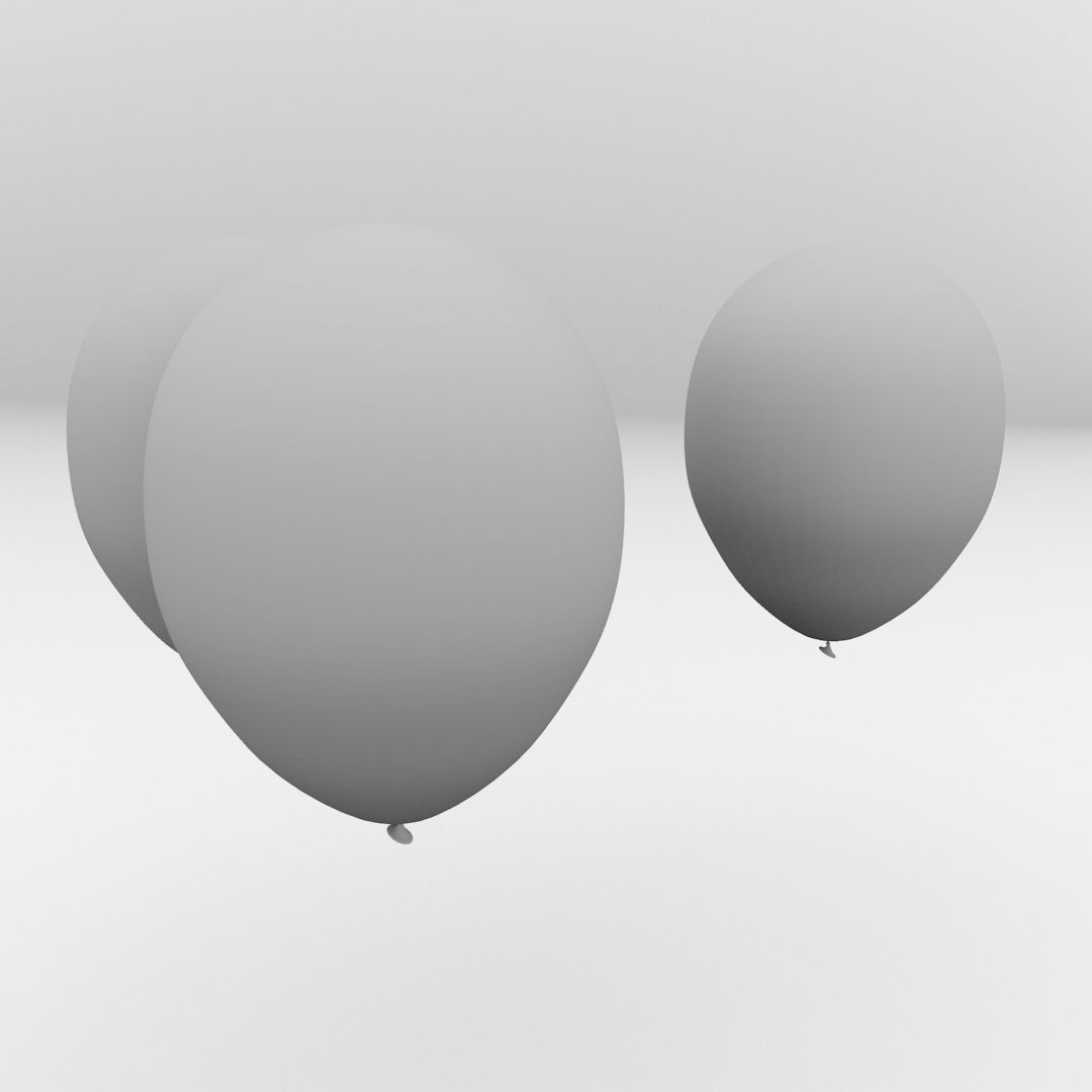 Balloon three balloons 3D model_3