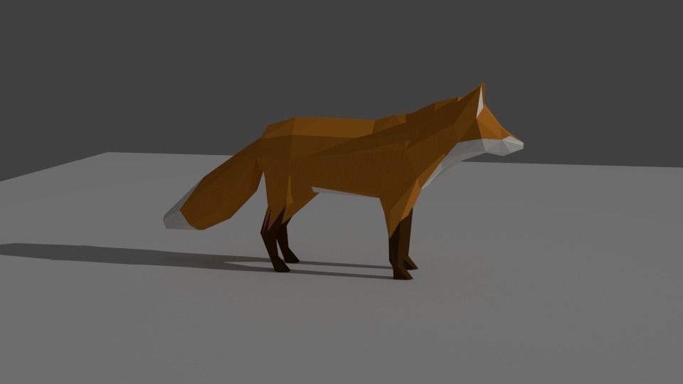 low-poly-fox fox Low-poly 3D model_1