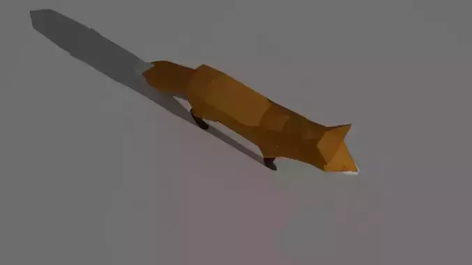 low-poly-fox fox Low-poly 3D model