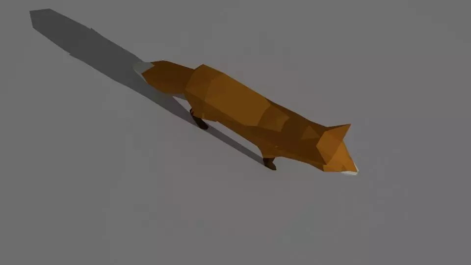 low-poly-fox fox Low-poly 3D model_0