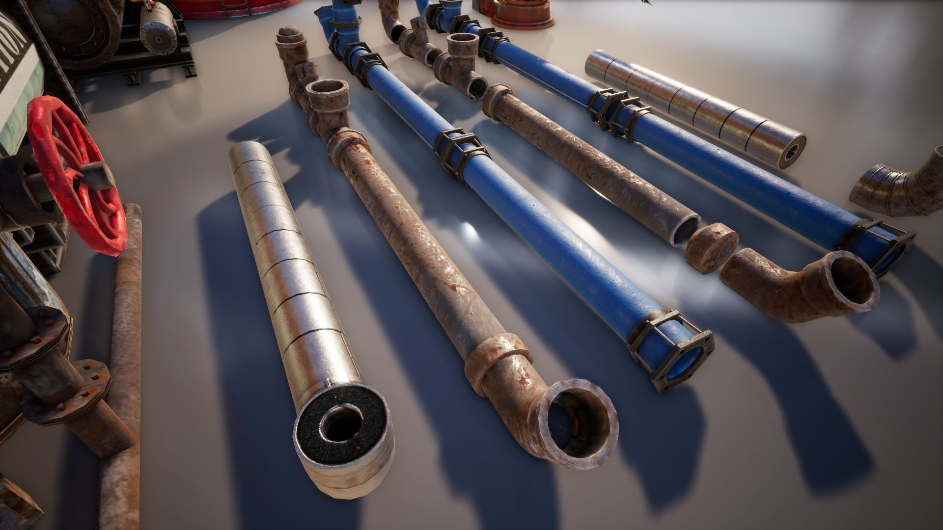 Industrial Props Set Low-poly 3D model_3