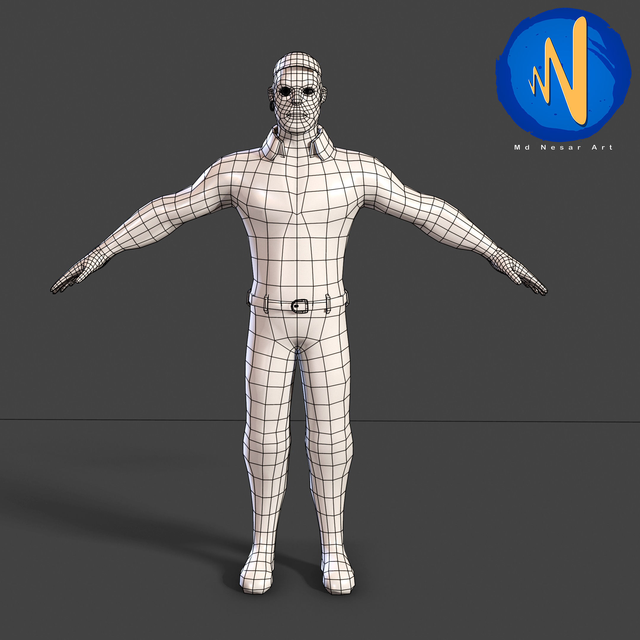 Bad Boy Low poly Rigged Animated Low-poly 3D model_10