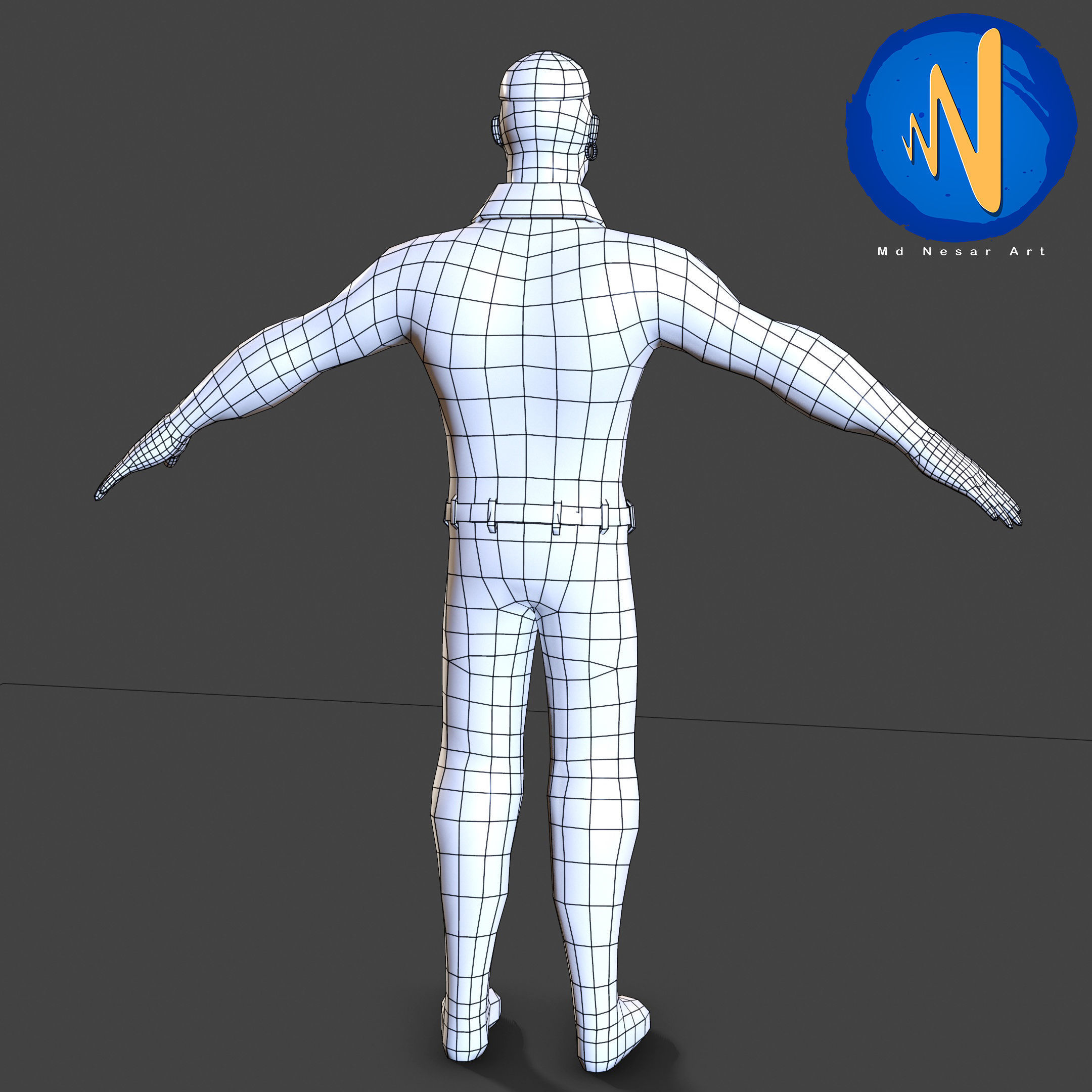 Bad Boy Low poly Rigged Animated Low-poly 3D model_9