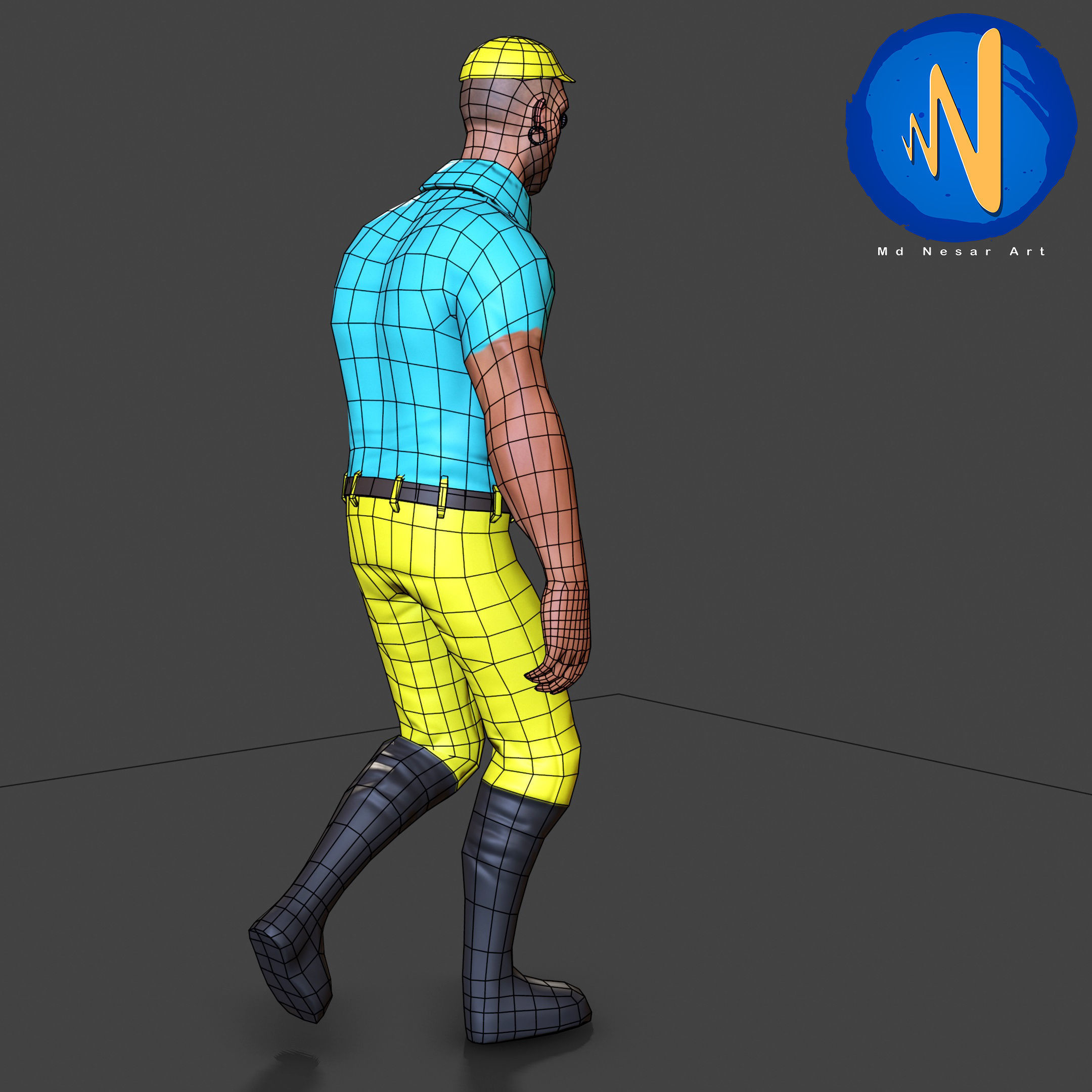 Bad Boy Low poly Rigged Animated Low-poly 3D model_16