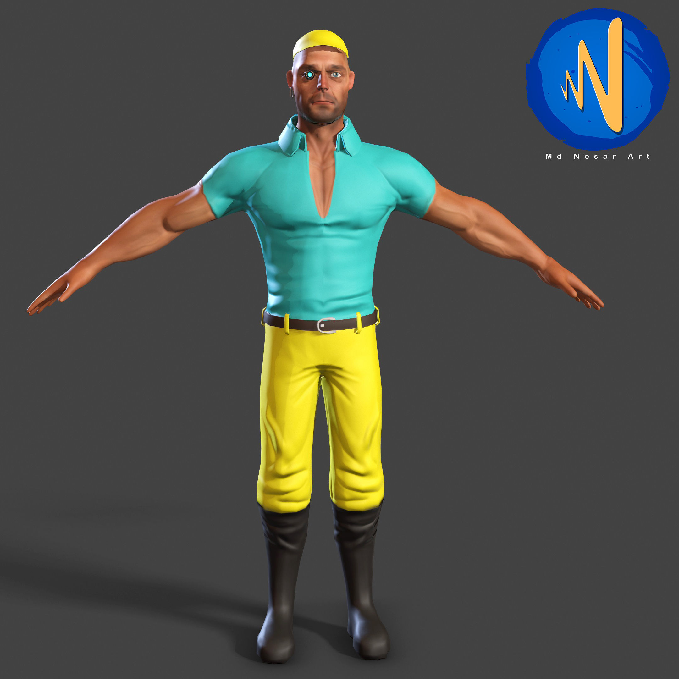 Bad Boy Low poly Rigged Animated Low-poly 3D model_5