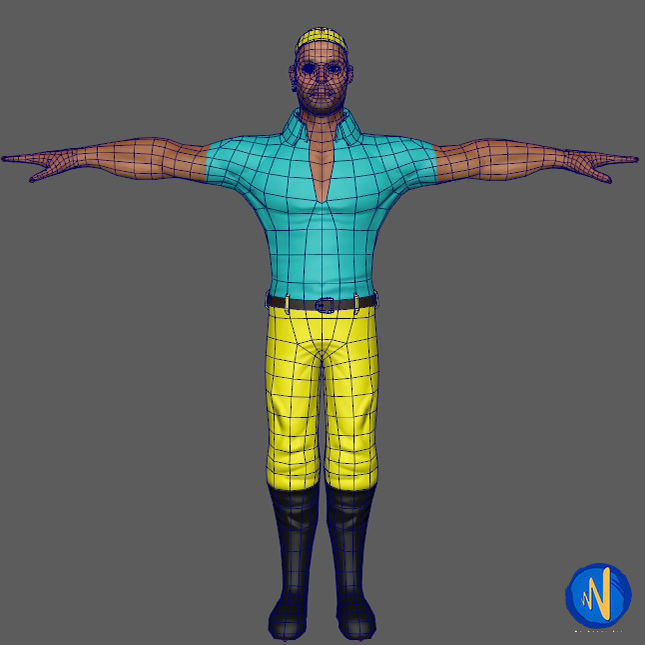 Bad Boy Low poly Rigged Animated Low-poly 3D model_14