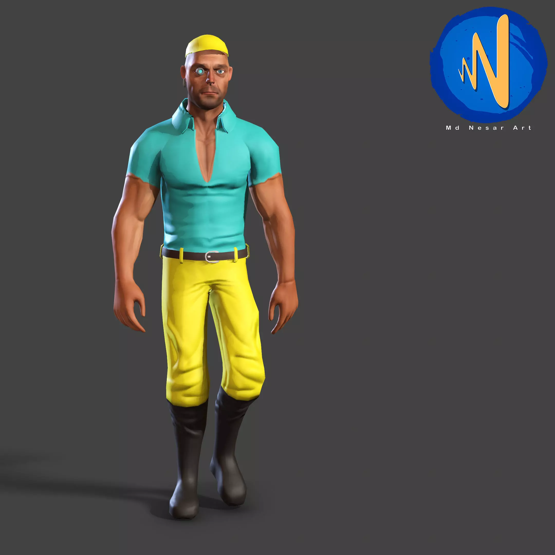 Bad Boy Low poly Rigged Animated Low-poly 3D model_0