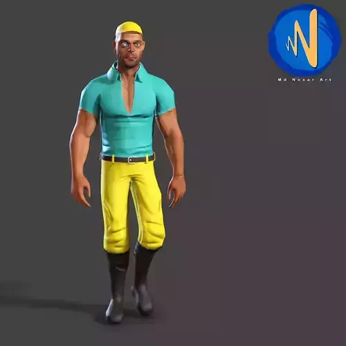 Bad Boy Low poly Rigged Animated Low-poly 3D model