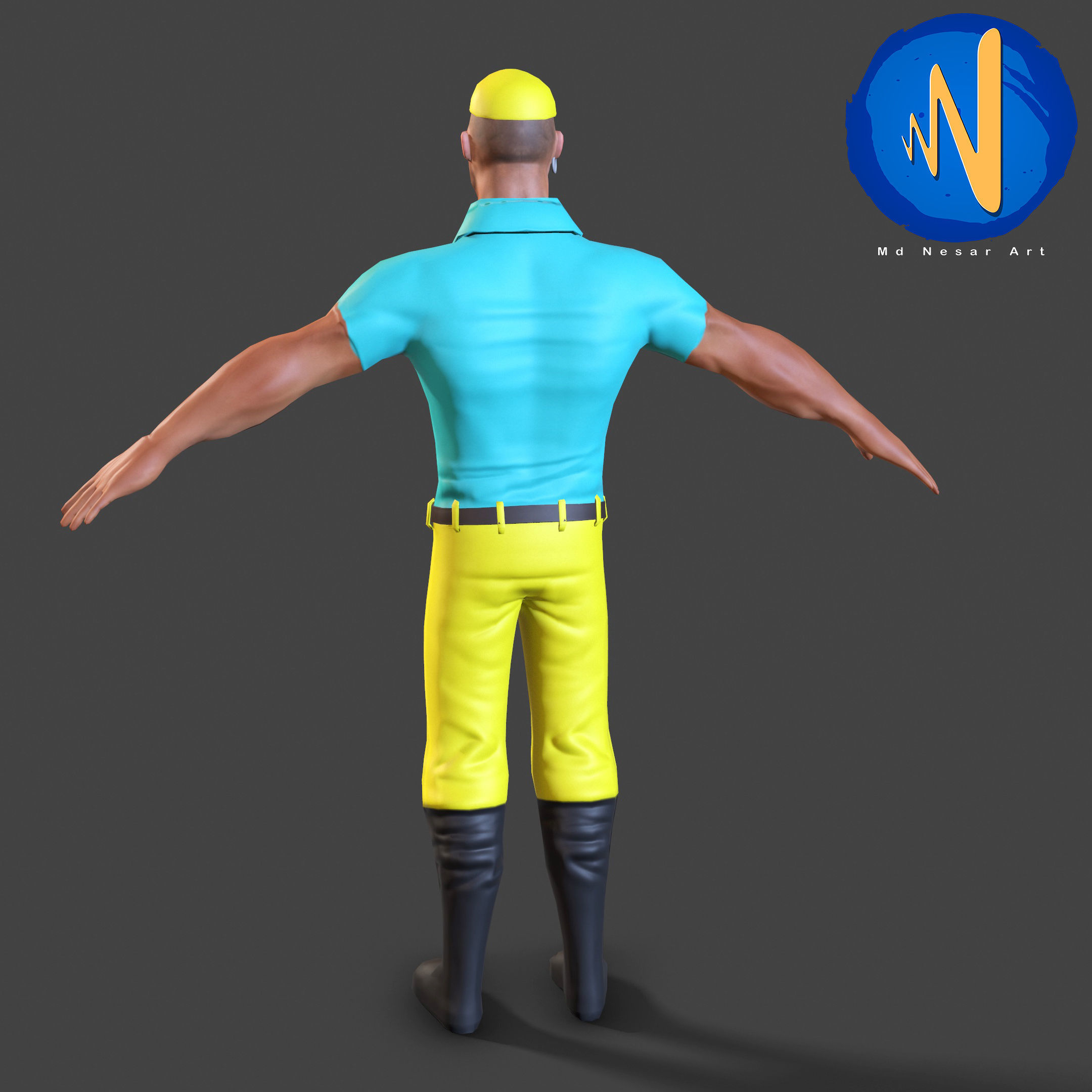 Bad Boy Low poly Rigged Animated Low-poly 3D model_4