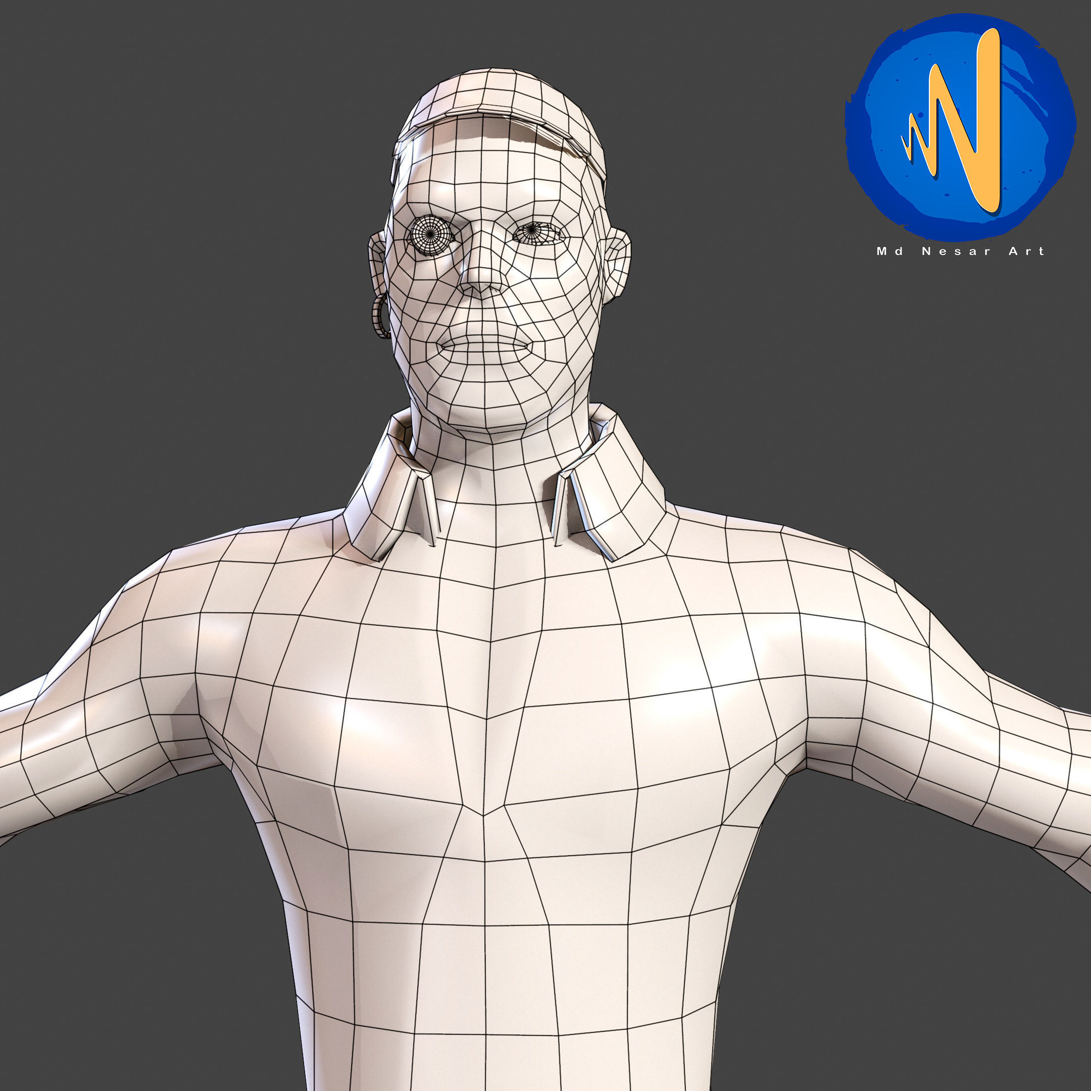 Bad Boy Low poly Rigged Animated Low-poly 3D model_8