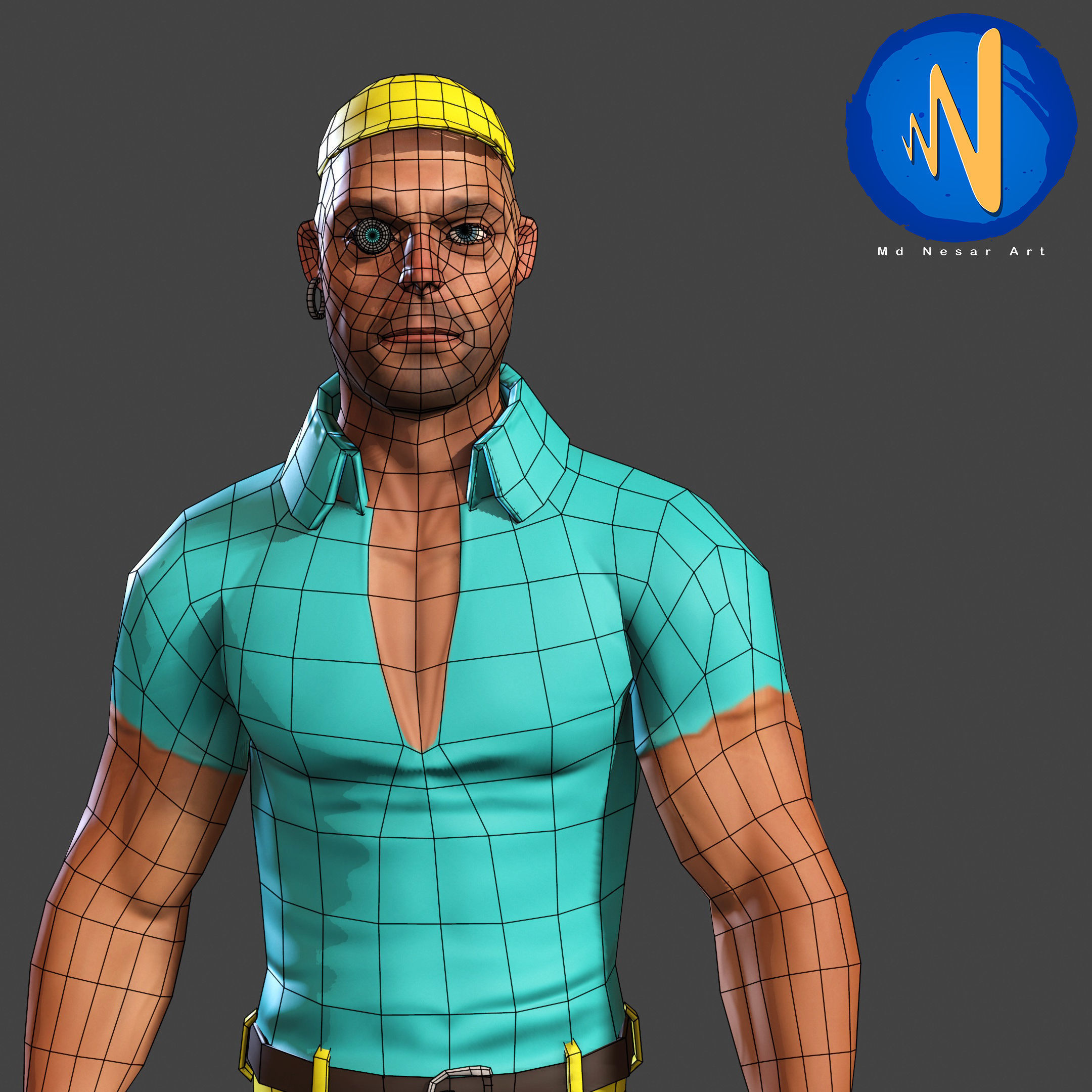 Bad Boy Low poly Rigged Animated Low-poly 3D model_11