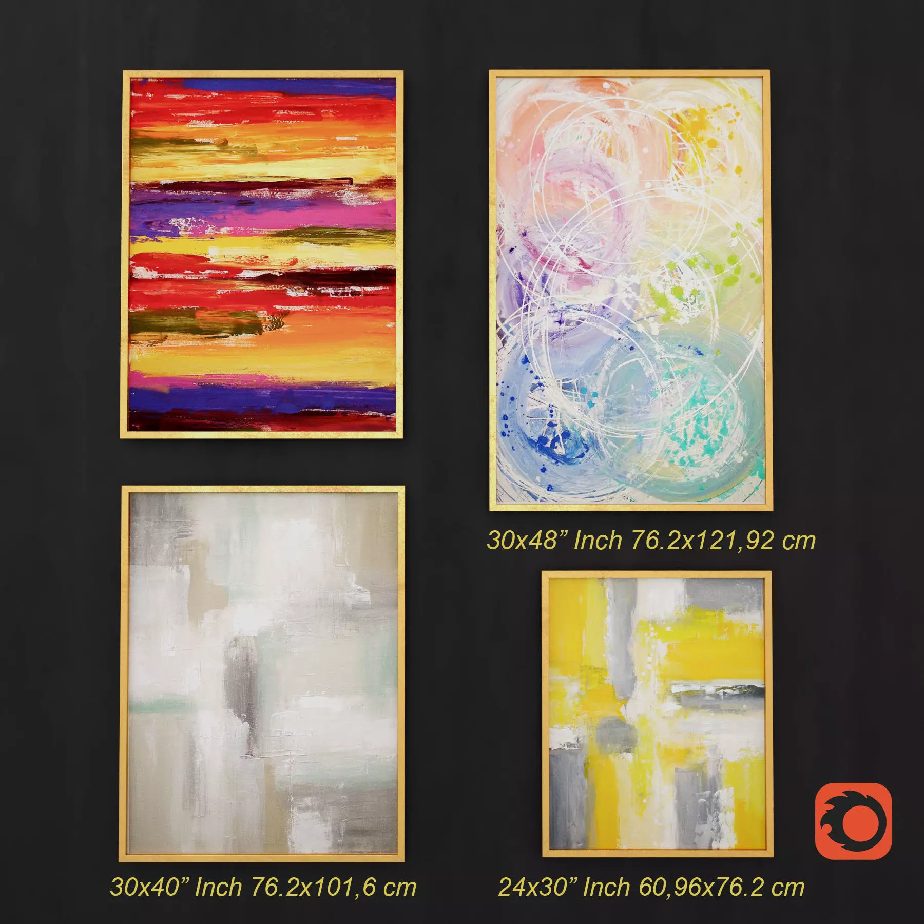 Abstract Painting 002 Low-poly 3D model_0