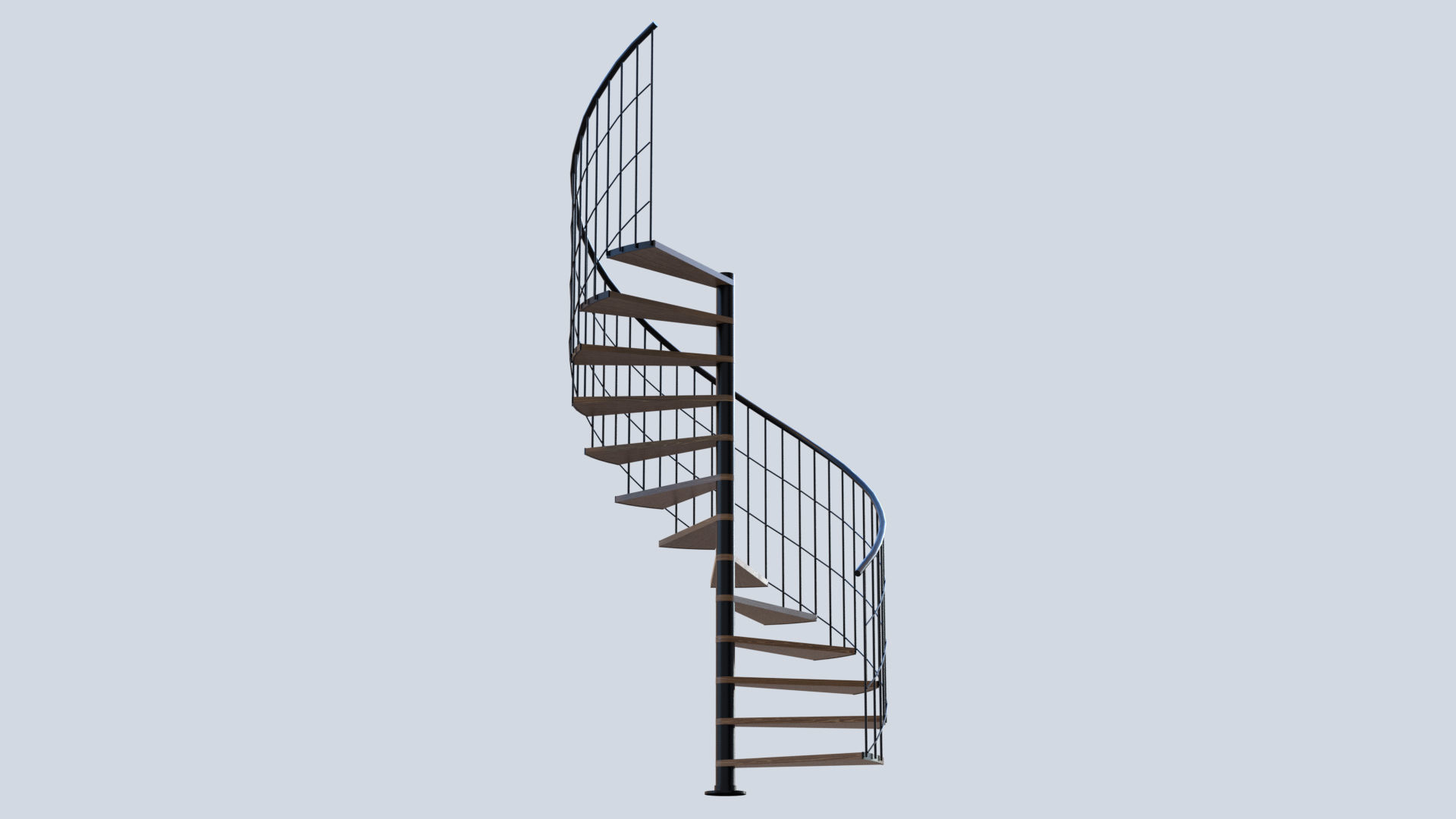 Spiral staircase Low-poly 3D model_3