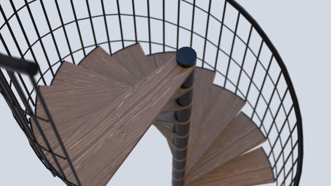 Spiral staircase Low-poly 3D model