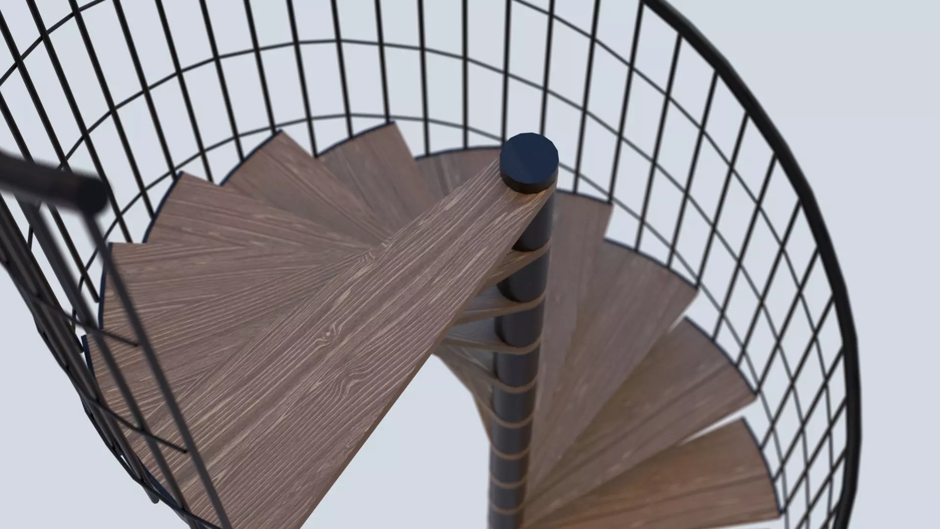 Spiral staircase Low-poly 3D model_0