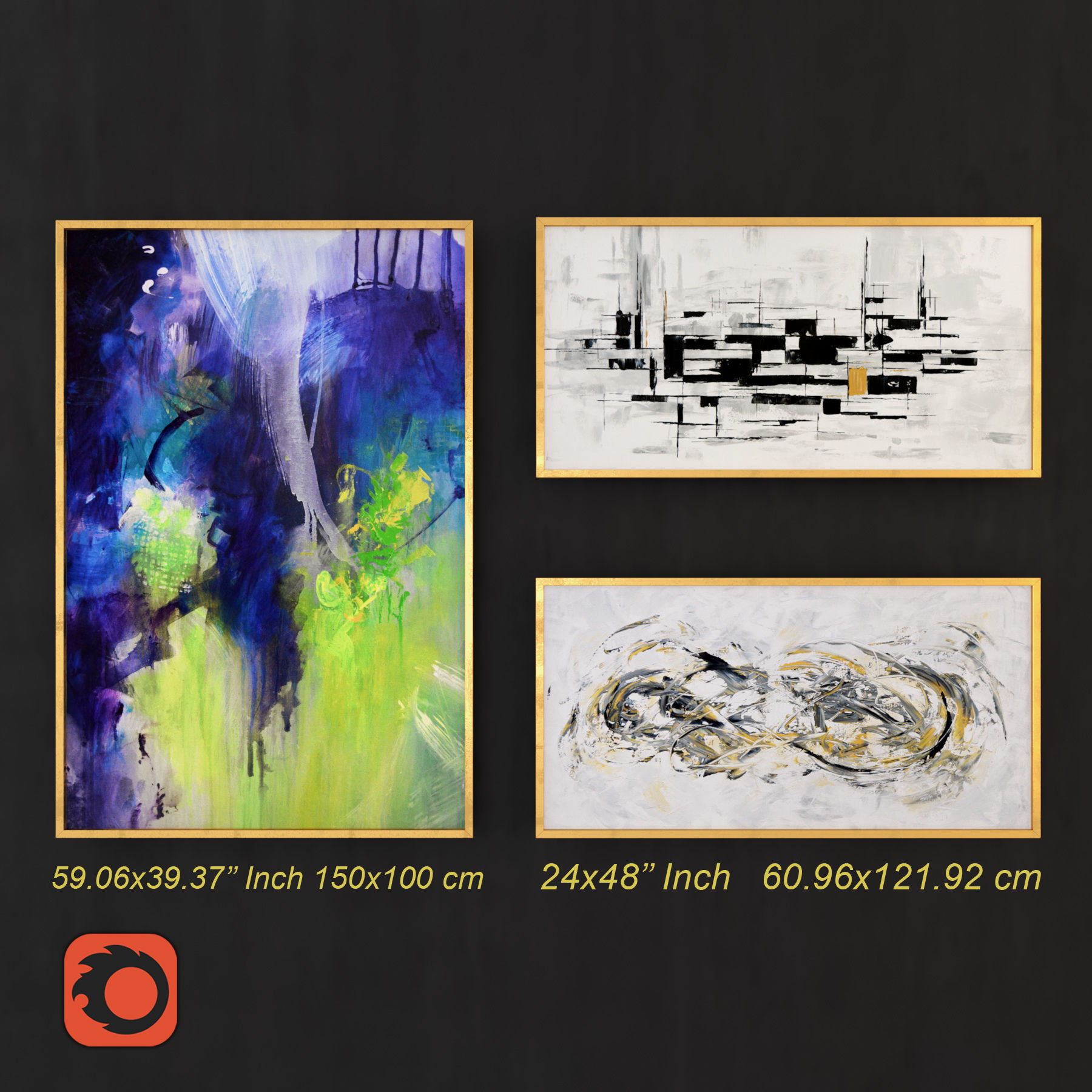 Abstract Painting 005 Low-poly 3D model_2