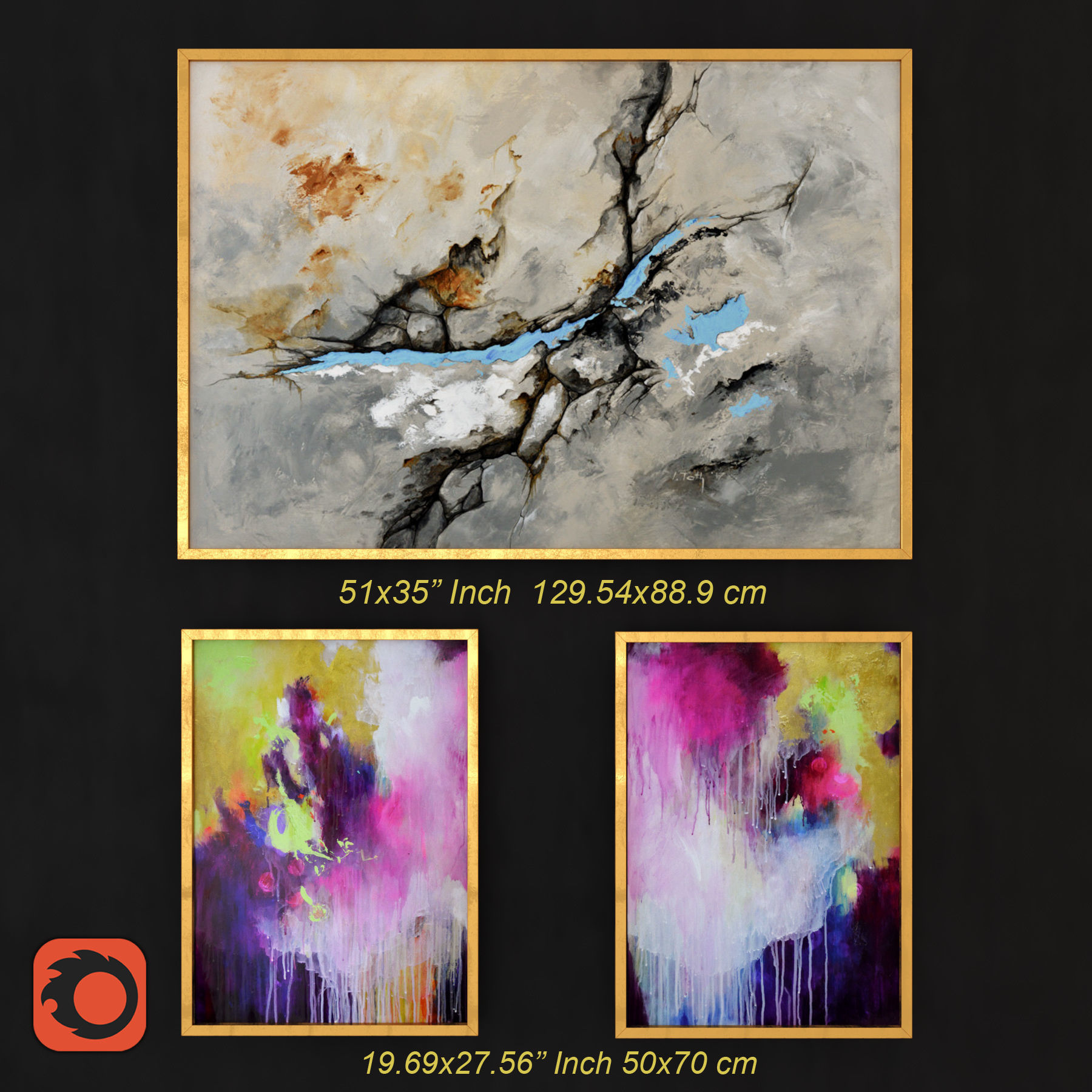 Abstract Painting 005 Low-poly 3D model_1