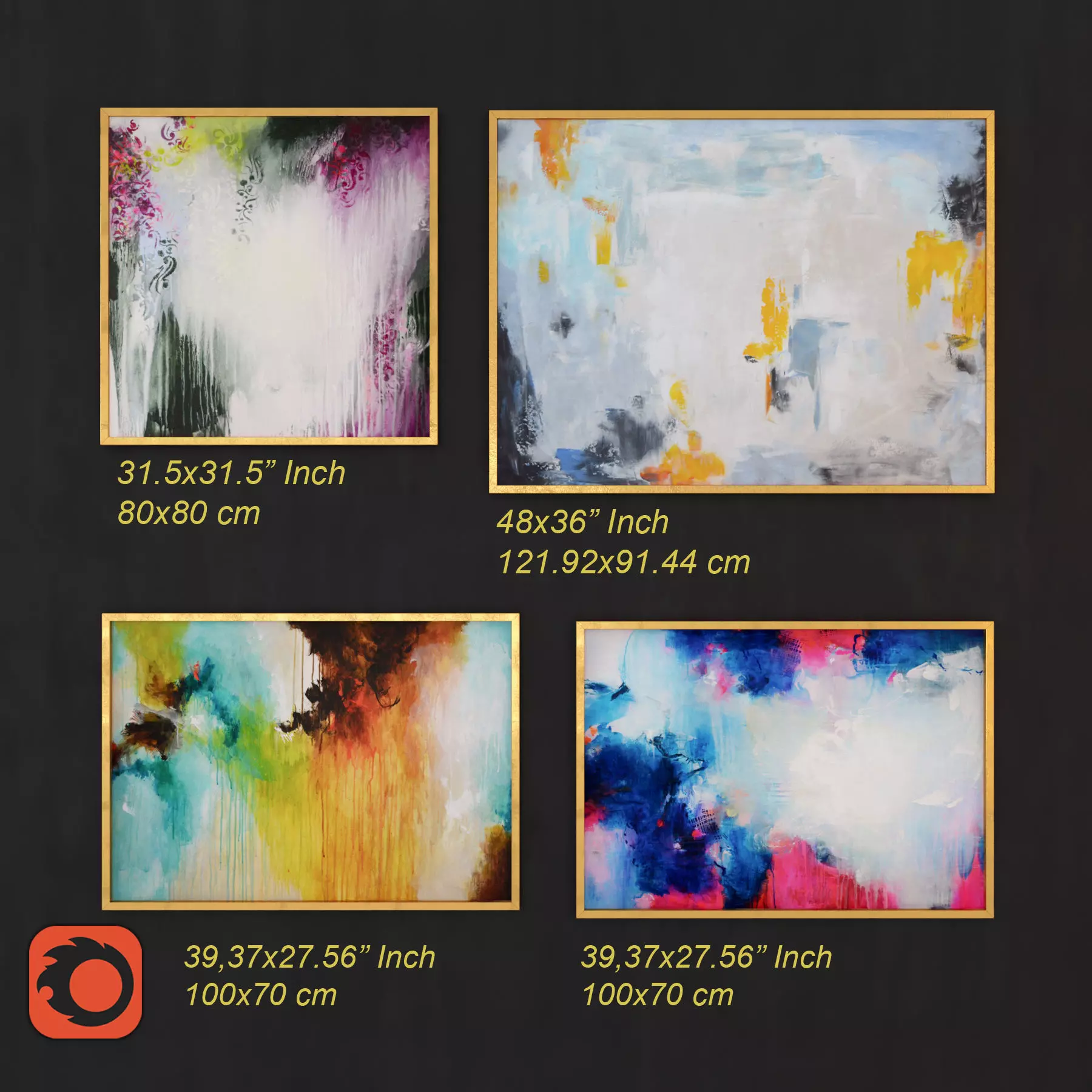 Abstract Painting 005 Low-poly 3D model_0