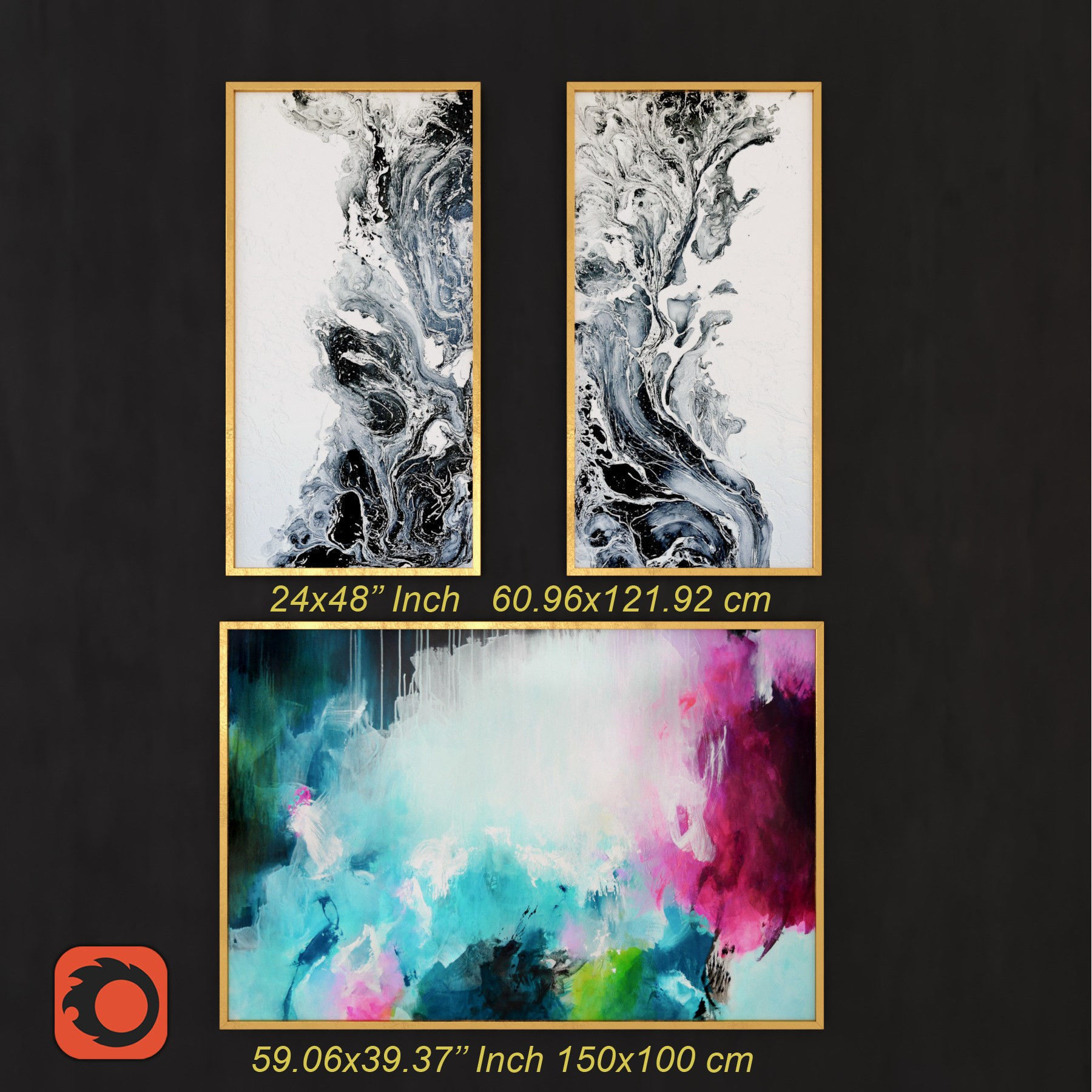 Abstract Painting 006 Low-poly 3D model_1