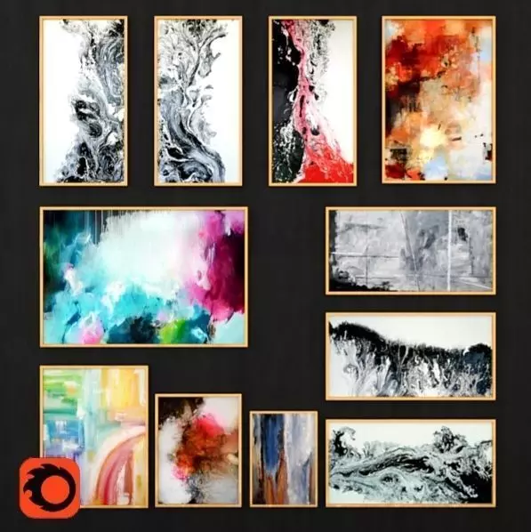 Abstract Painting 006 Low-poly 3D model_0