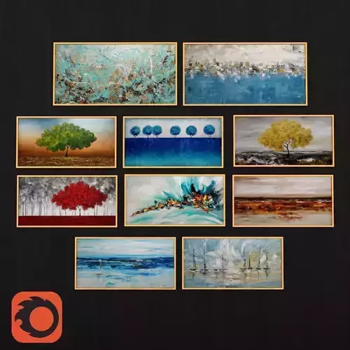 Abstract Painting 008 Low-poly 3D model