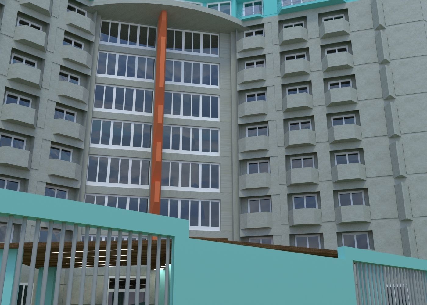 Skyscraper 8 tall building lit up at night 3D model_5