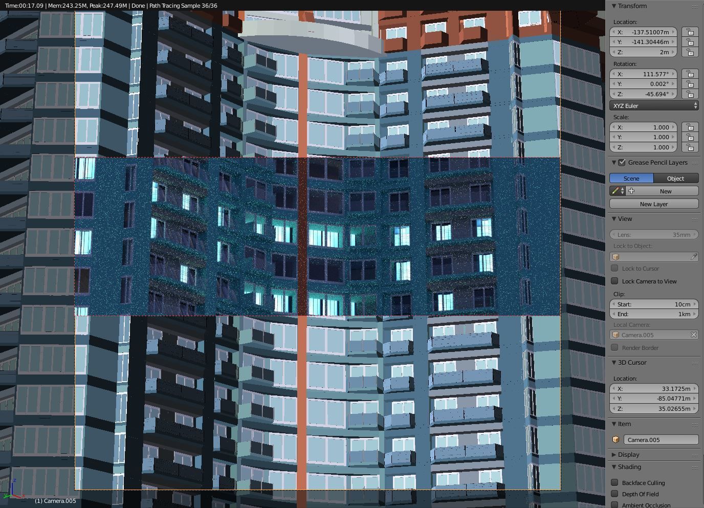 Skyscraper 8 tall building lit up at night 3D model_3