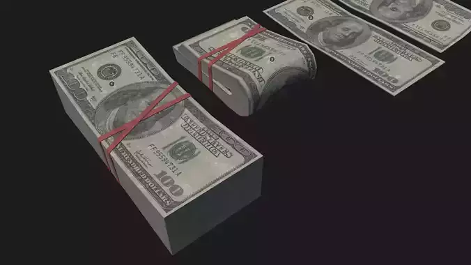 Money USD Pack Low-poly 3D model