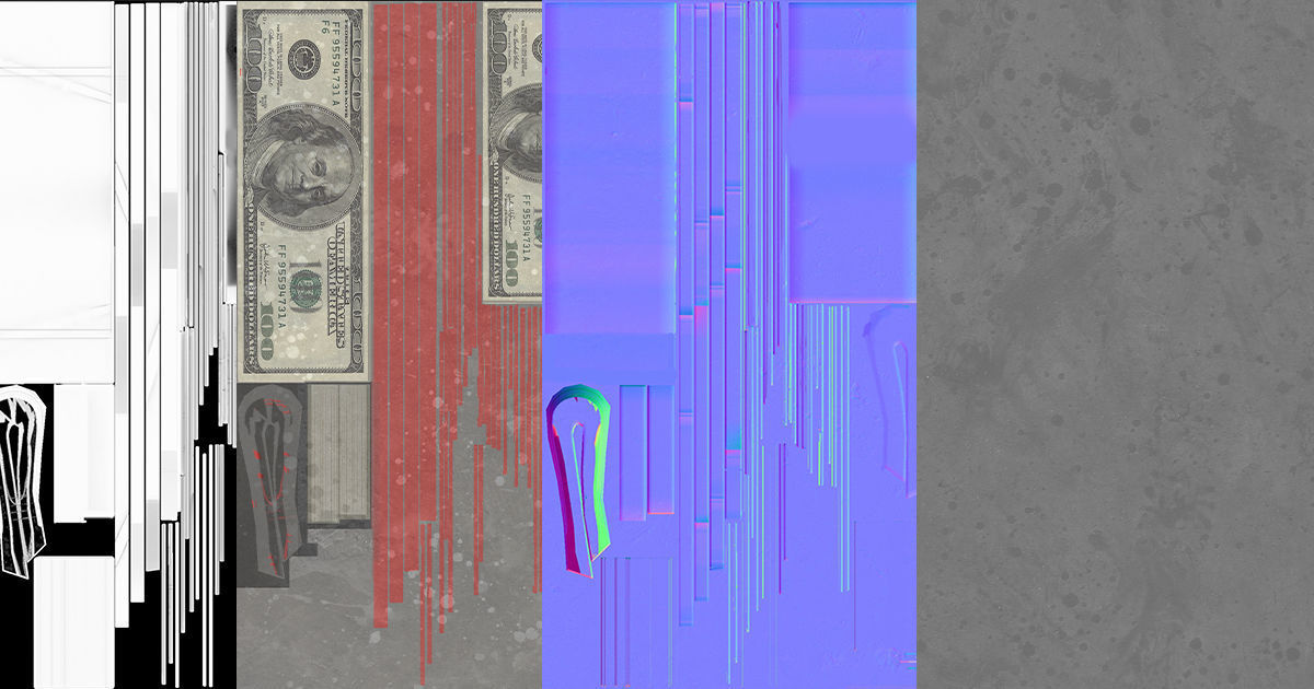 Money USD Pack Low-poly 3D model_11