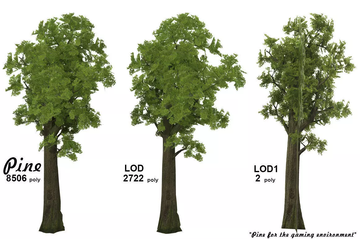 Pine- tree Low-poly 3D model_0