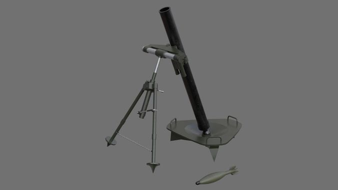 Mortar 1A Low-poly 3D model