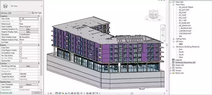 Revit Commercial High Detail Project  3D model