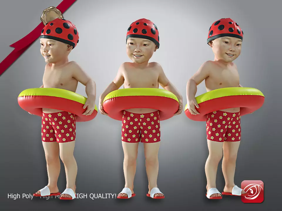 Swimming pool Child Male model AAS 002 3D model_0