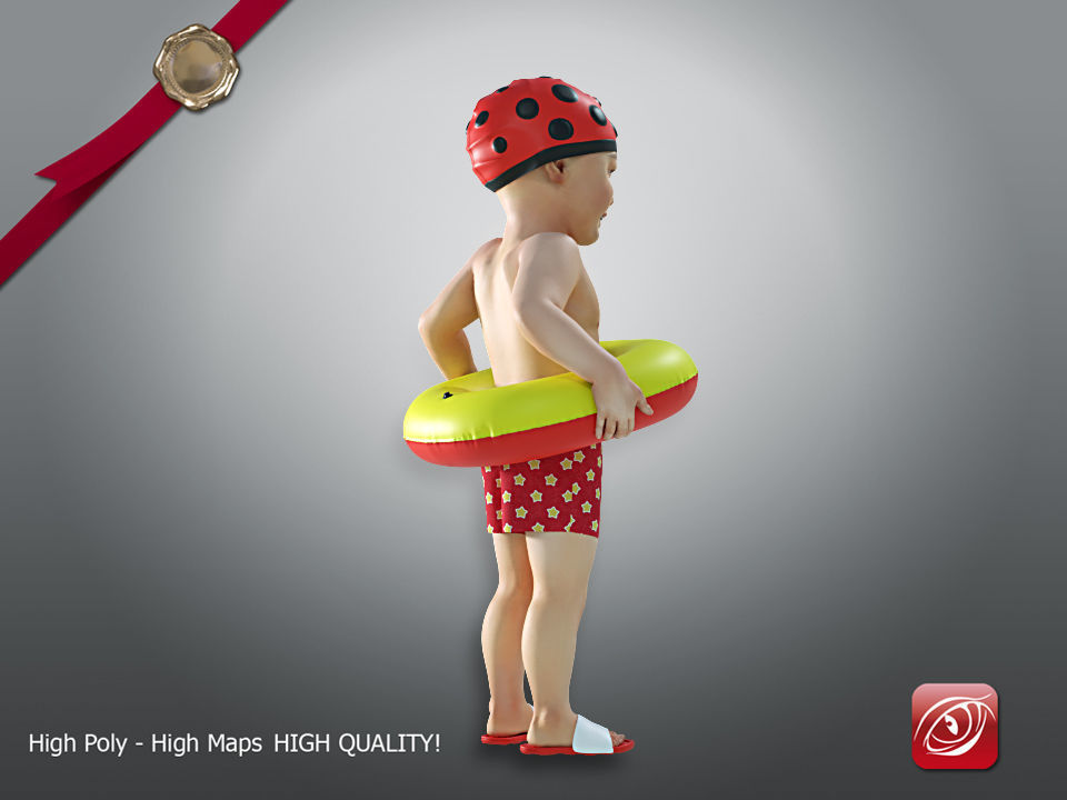 Swimming pool Child Male model AAS 002 3D model_6