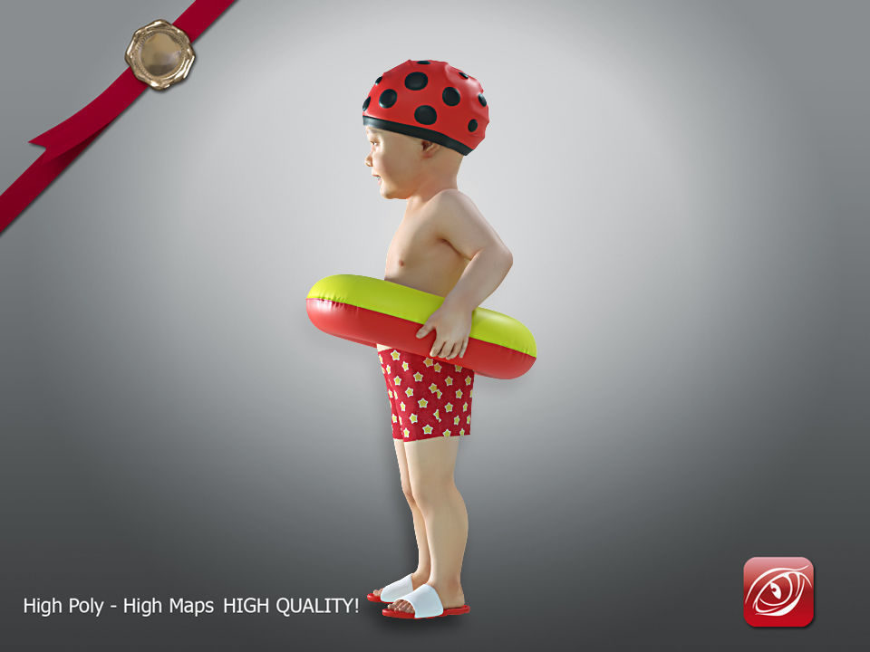 Swimming pool Child Male model AAS 002 3D model_1