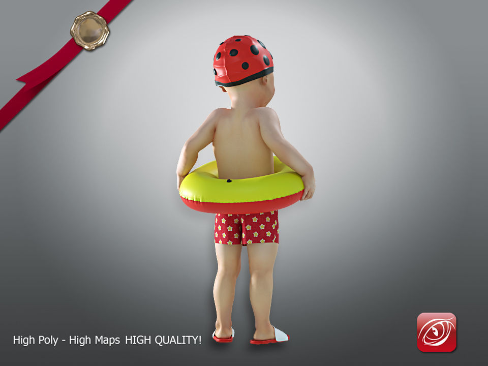 Swimming pool Child Male model AAS 002 3D model_2