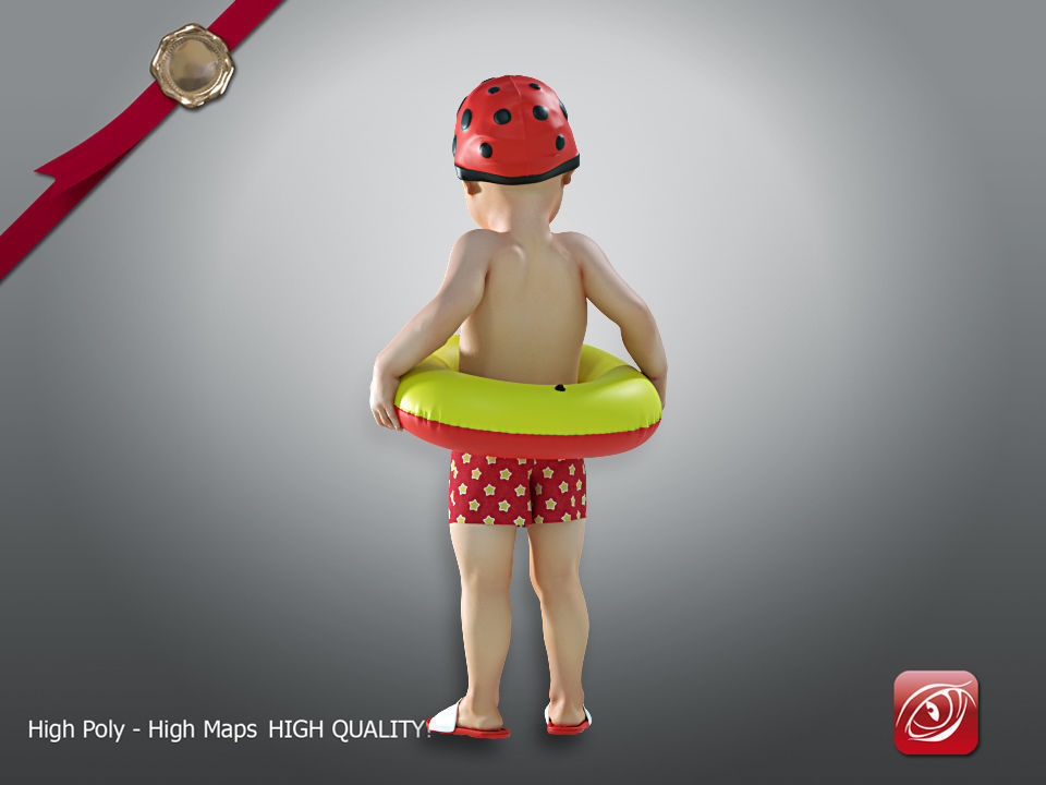 Swimming pool Child Male model AAS 002 3D model_4